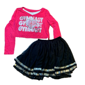 Cute fancy skirt 10/12 with justice (12) shirt in box 20